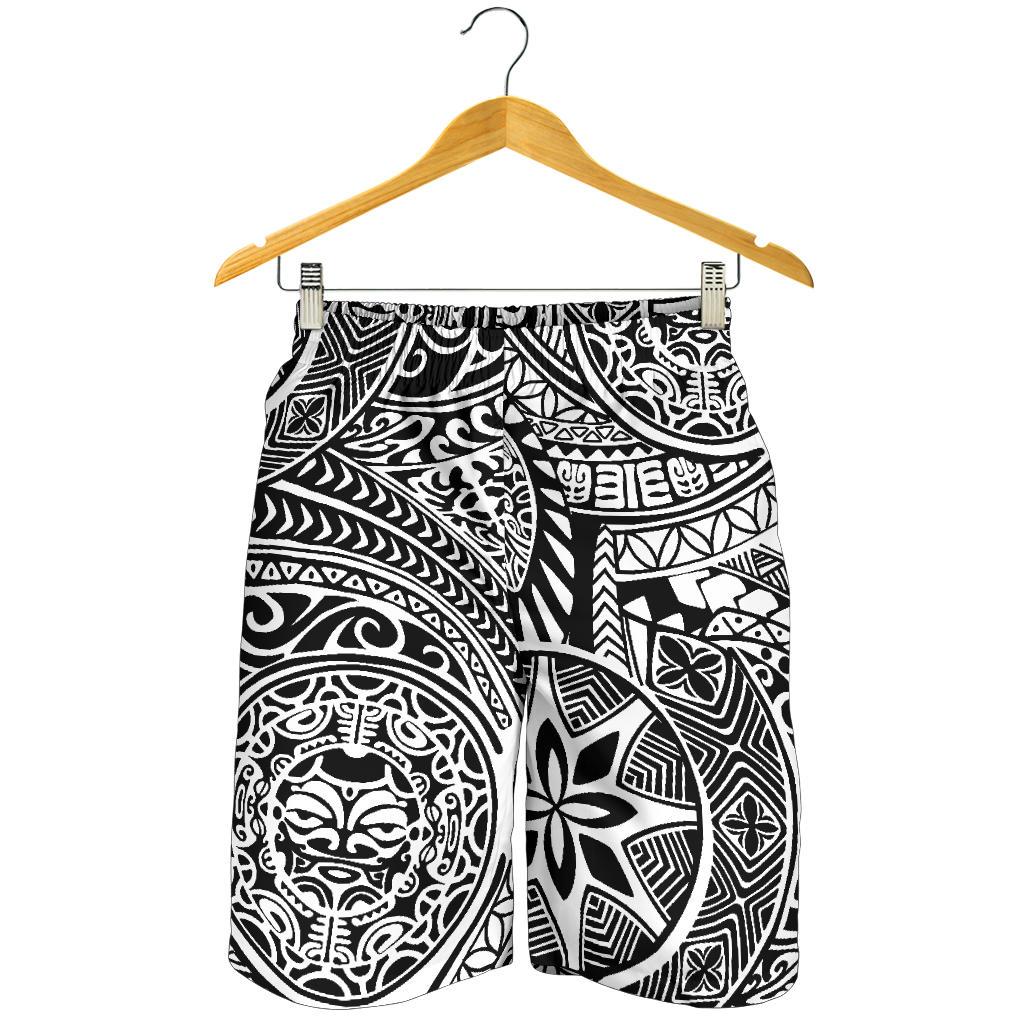 Polynesian Hawaiian Style Tribal Tattoo White Men's Short - Polynesian Pride