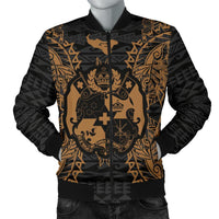 Tonga Polynesian Men's Bomber Jacket Map Gold Gold - Polynesian Pride