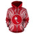 Chuuk Polynesian All Over Zip up Hoodie Map Red White - Polynesian Pride