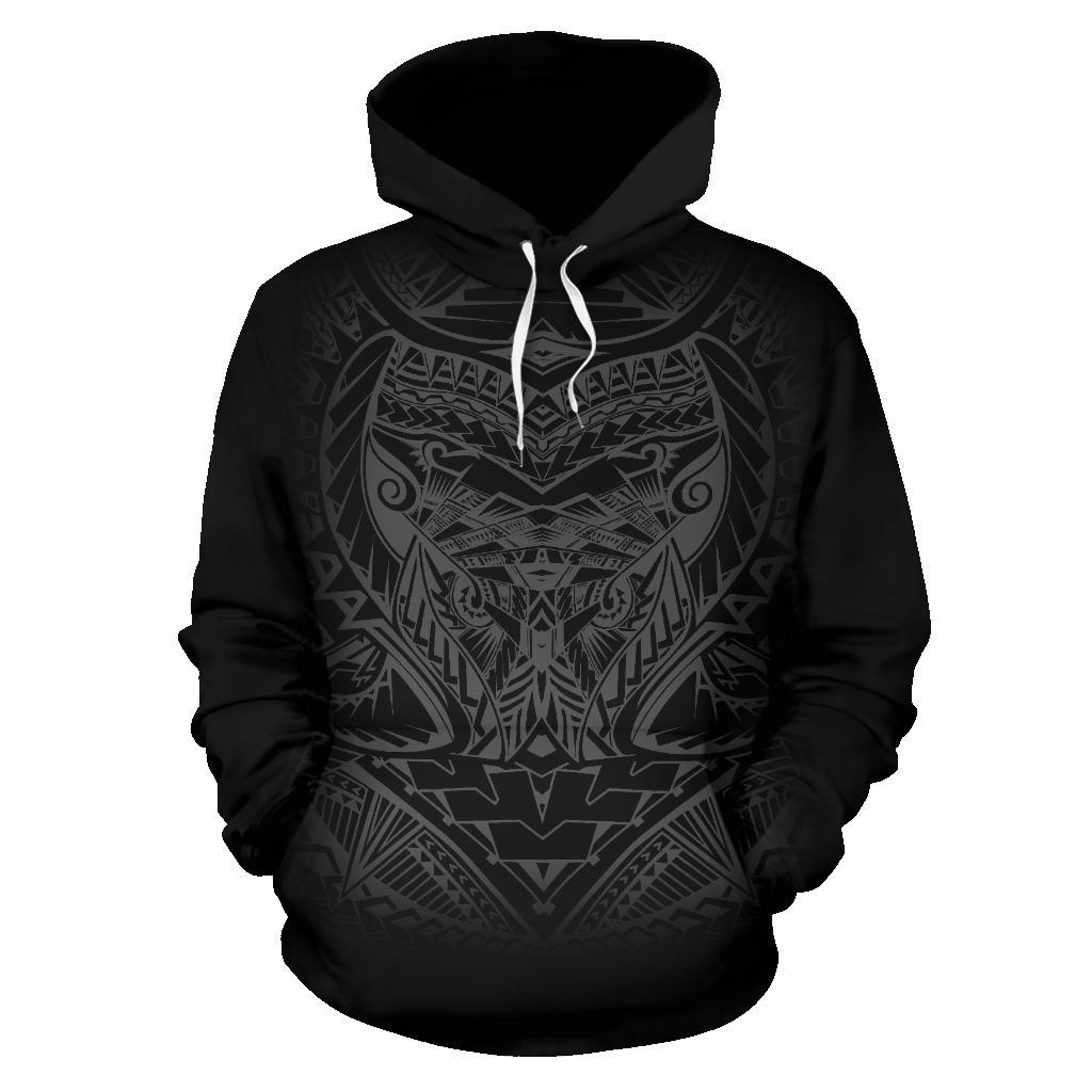 Polynesian ll Over Custom Hoodie White Turtle Tribal Pattern - Polynesian Pride