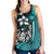 Federated States of Micronesia Women's Racerback Tank Turquoise - Turtle With Hook - Polynesian Pride