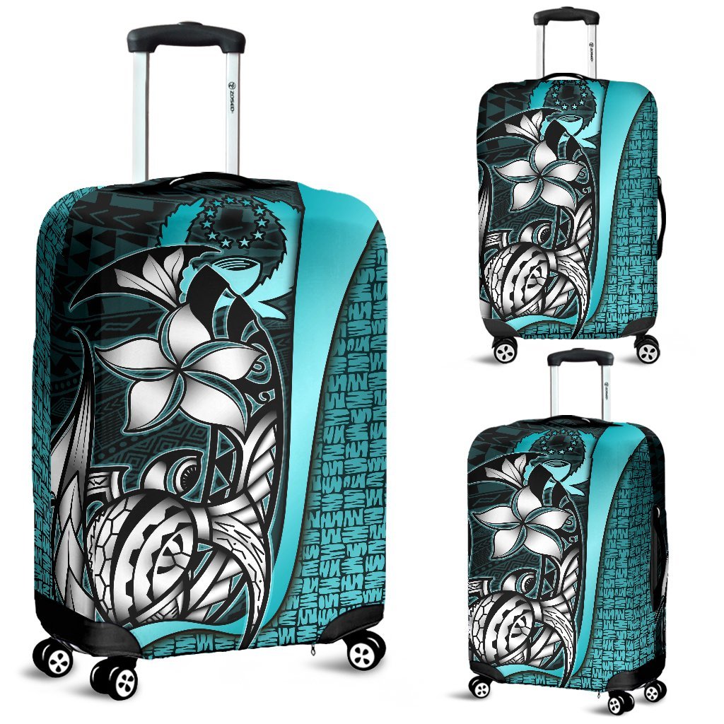 Pohnpei Micronesian Luggage Covers Turquoise - Turtle With Hook Turquoise - Polynesian Pride