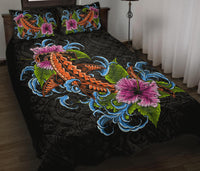 Hawaii Quilt Bed Set - Hawaii Hibiscus Cephalofoil Tattoo - Polynesian Pride