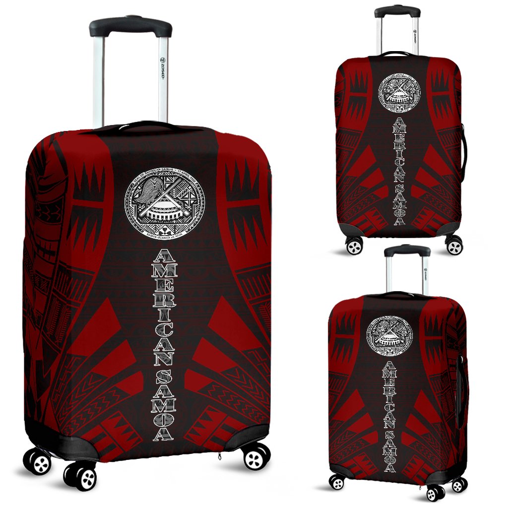 American Samoa Luggage Cover - Polynesian Tattoo Red Red - Polynesian Pride