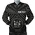 Fiji Personalised Men's Bomber Jacket - Fiji Seal With Polynesian Tattoo Style ( Black) Black - Polynesian Pride