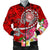 American Samoa Polynesian Men's Bomber Jacket - Turtle Plumeria (Red) Red - Polynesian Pride