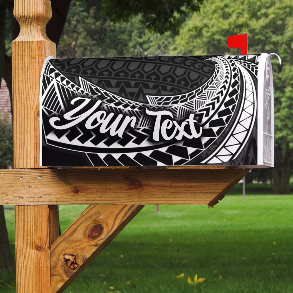 Pohnpei State Mailbox Cover - Custom Personalised Tropical Flowers Style Mailbox Cover - Pohnpei State Black - Polynesian Pride