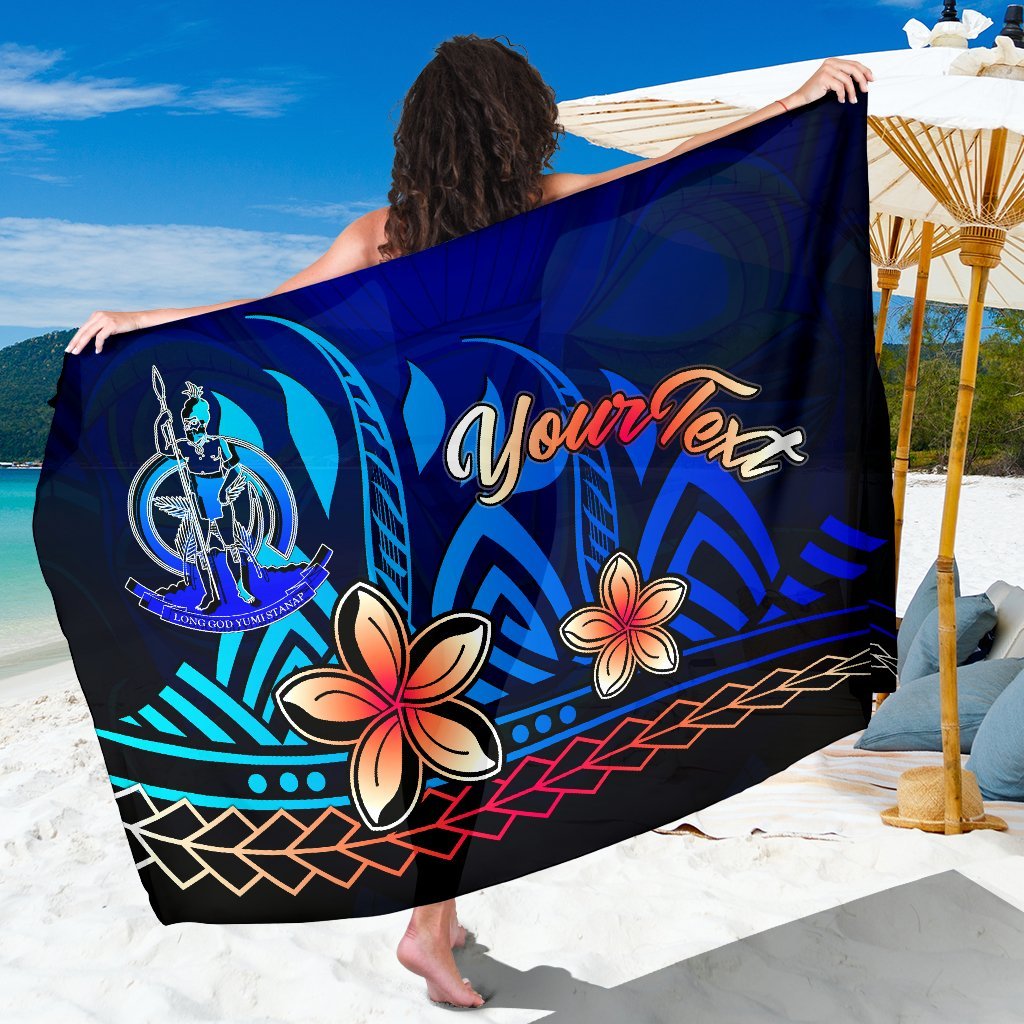 Vanuatu Custom Personalised Sarong - Vintage Tribal Mountain One Style One Size Blue - Polynesian Pride