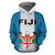 Fiji Polynesian All Over Hoodie Flag and Coat of Arm - Polynesian Pride