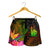 New Caledonia Polynesian Women's Shorts - Hibiscus and Banana Leaves - Polynesian Pride