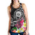 Hawaii Polynesian Women's Racerback Tank - Hawaii Seal With Turtle Plumeria (Black) - Polynesian Pride