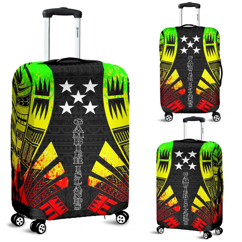 Gambier Islands Luggage Cover - Polynesian Tattoo Reggae Reggae - Polynesian Pride