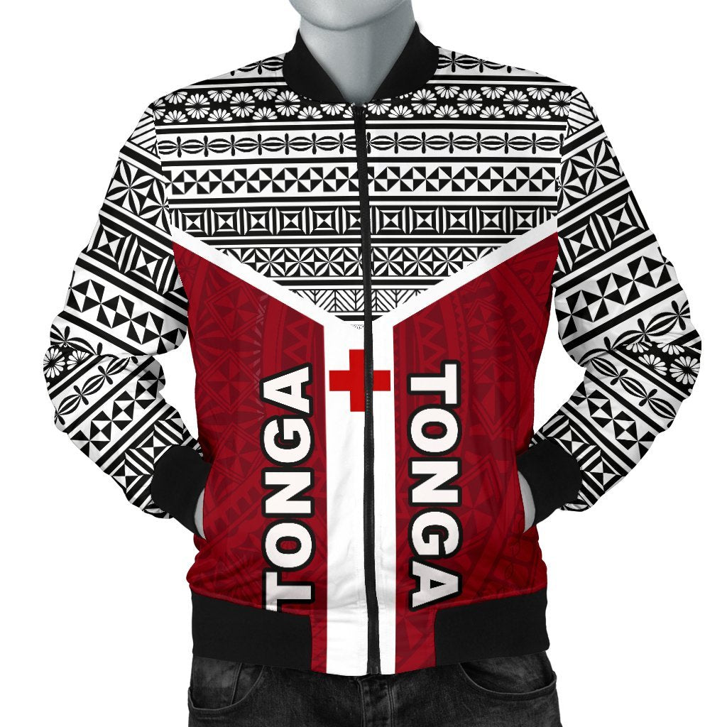Tonga Men's Bomber Jacket - My Homeland Red - Polynesian Pride
