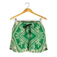 Polynesian Plumeria Mix Green Women's Short - Polynesian Pride
