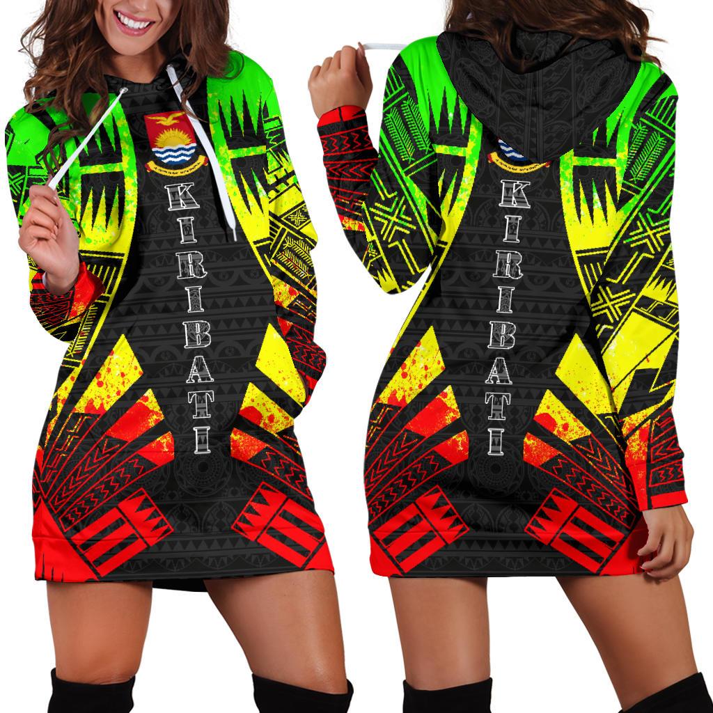 Kiribati Hoodie Dress - Polynesian Tattoo Reggae Reggae - Polynesian Pride