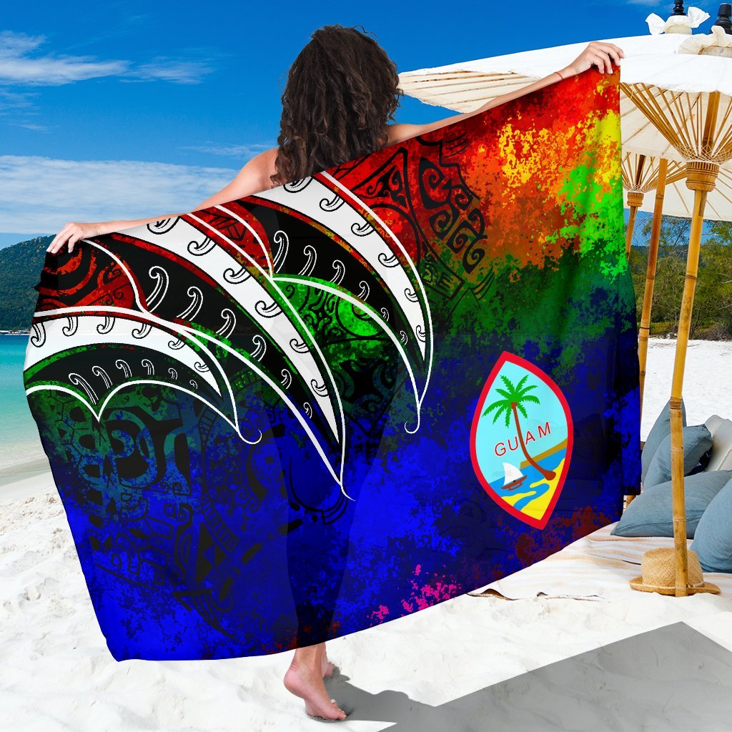 Guam Sarong - Tropical Leaf Rainbow Color SARONG ONE SIZE Rainbow Color - Polynesian Pride