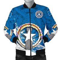 Northern Mariana Islands Special Men's Bomber Jacket Black - Polynesian Pride