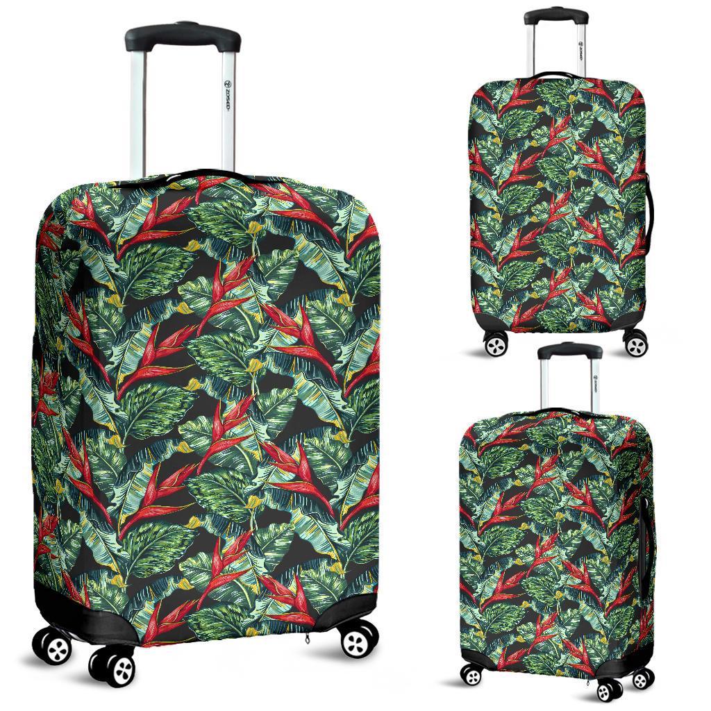 Tropical Monstera Leaf Green Mix Luggage Cover White - Polynesian Pride