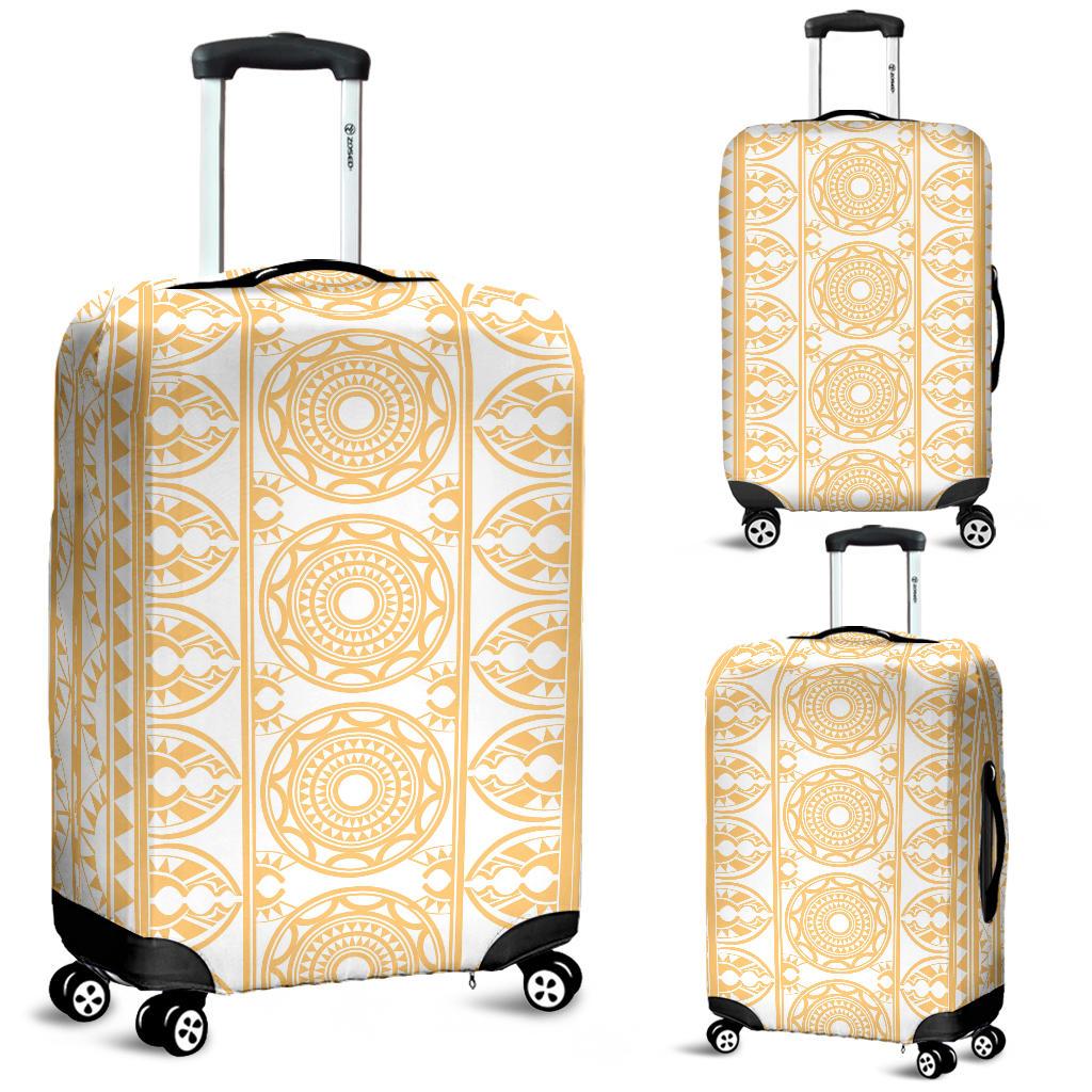 Polynesian Luggage Cover 21 White-Gold - Polynesian Pride