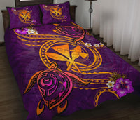 Hawaii Turtle Polynesian Violet Quilt Bed Set - Tee Style - AH - Polynesian Pride