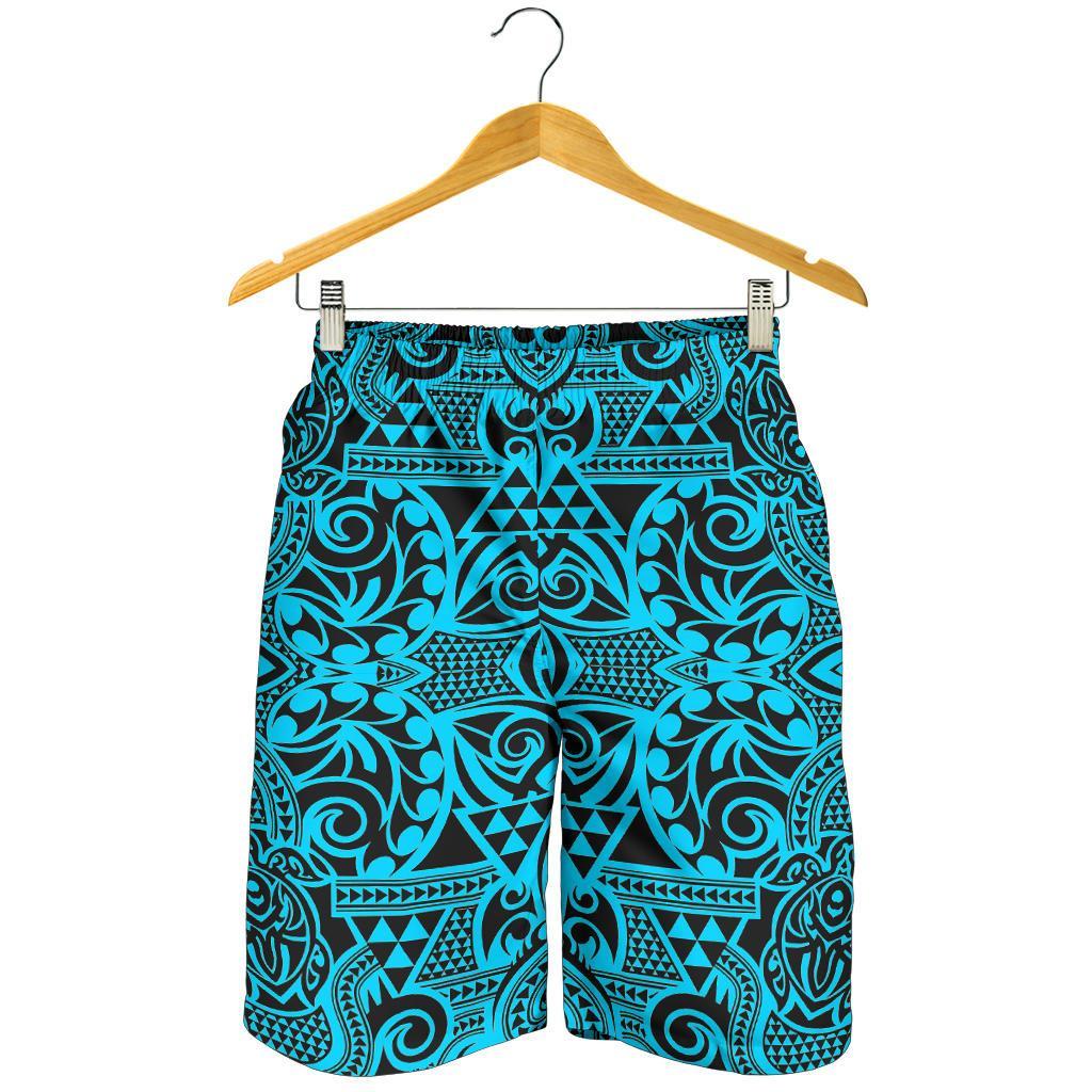 Polynesian Kakau Turtle Blue Men's Short - Polynesian Pride