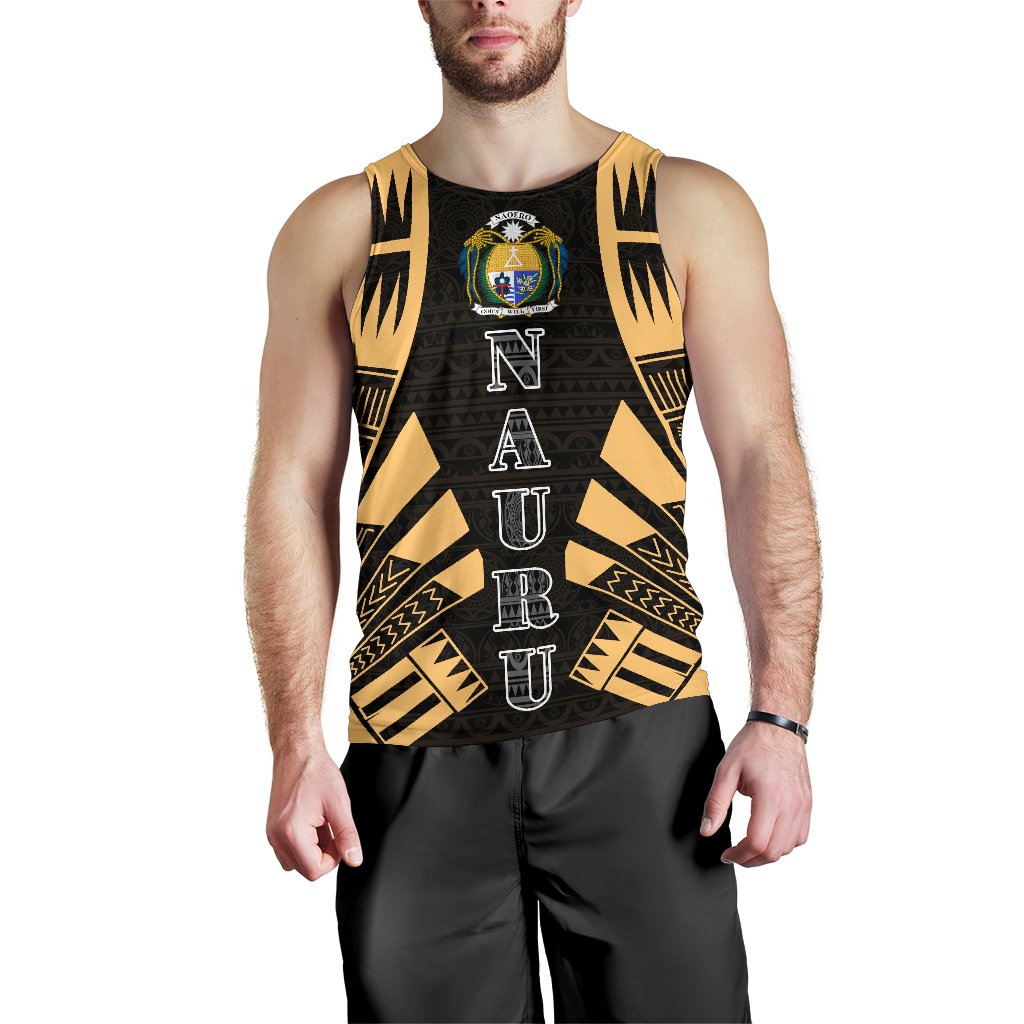 Nauru Men Tank Top - Polynesian Tattoo Gold Gold - Polynesian Pride