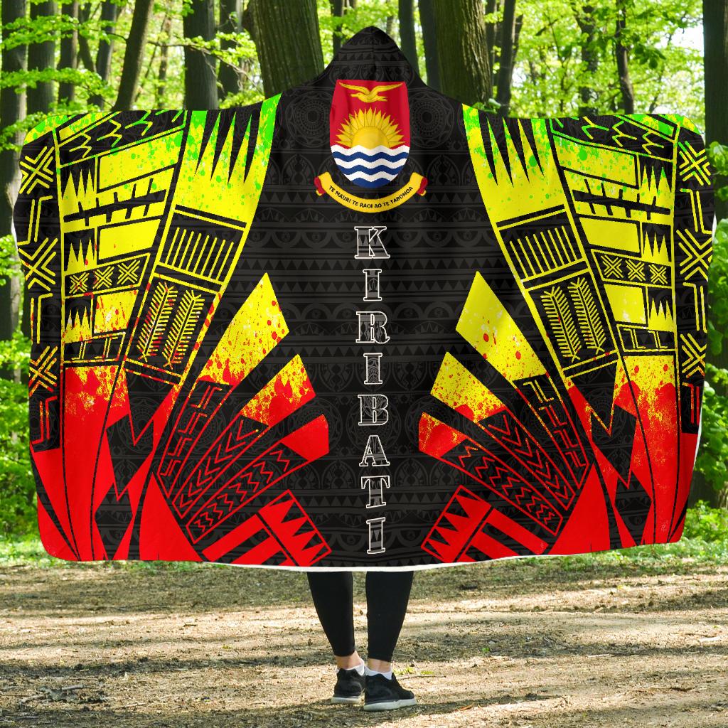 Kiribati Hooded Blanket - Polynesian Tattoo Reggae Hooded Blanket Reggae - Polynesian Pride
