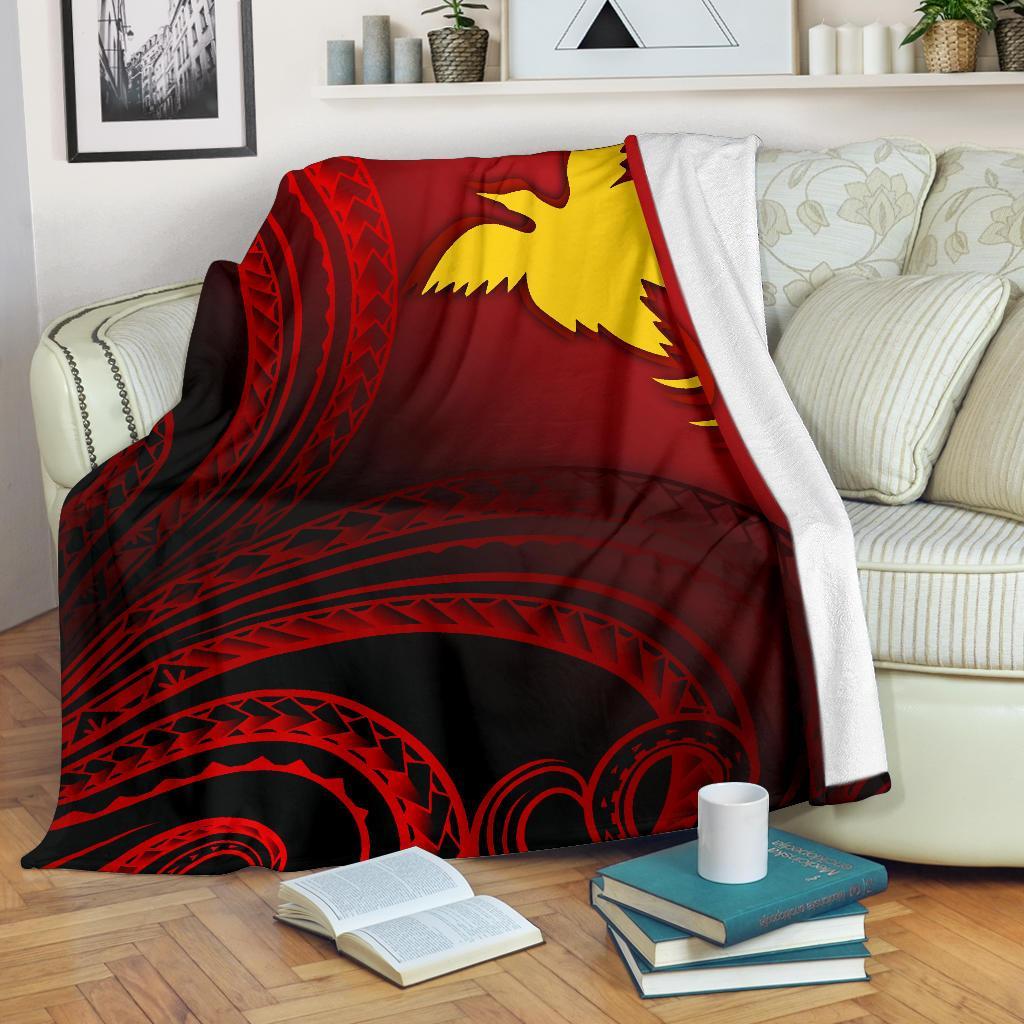 Papua New Guinea Premium Blanket - Raggiana Bird of Paradise Polynesian Patterns White - Polynesian Pride