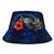 Solomon Islands Polynesian Bucket Hat - Blue Turtle Hibiscus - Polynesian Pride