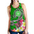 American Samoa Polynesian Women's Racerback Tank - Turtle Plumeria (Green) - Polynesian Pride