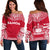 Samoa Flag Polynesian Chief Women's Off Shoulder Sweater Red - Polynesian Pride