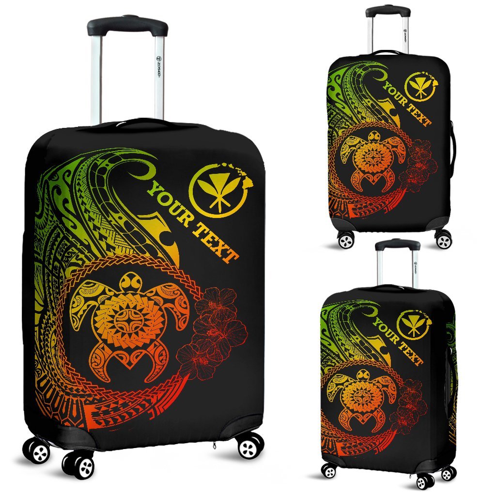 Hawaii Polynesian Personalised Luggage Covers - Vintage Polynesian Turtle (Reggae) - Polynesian Pride