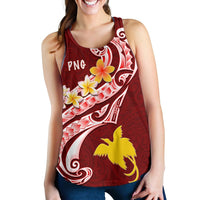 Papua New Guinea Women's Racerback Tank - PNG Seal Polynesian Patterns Plumeria - Polynesian Pride