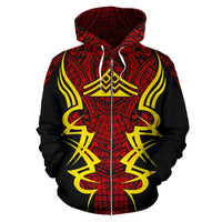 Hawaiian Mauna Kea Polynesian Zip up Hoodie Armor Style - Polynesian Pride