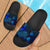 New Caledonia Slide Sandals - Turtle Hibiscus Pattern Blue Black - Polynesian Pride