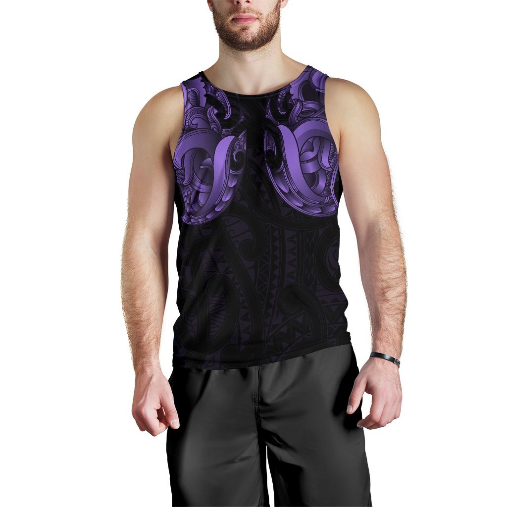 Maori Ta Moko Men Tank Top New Zealand Pastel Purple Pastel Purple - Polynesian Pride