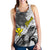 Hawaii Women's Racerback Tank - Turtle Palm Tree White - Polynesian Pride