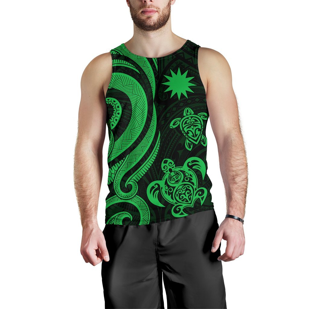 Nauru Men's Tank Top - Green Tentacle Turtle - Polynesian Pride