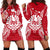 French Polynesia Polynesian Hoodie Dress Map Red White Red - Polynesian Pride