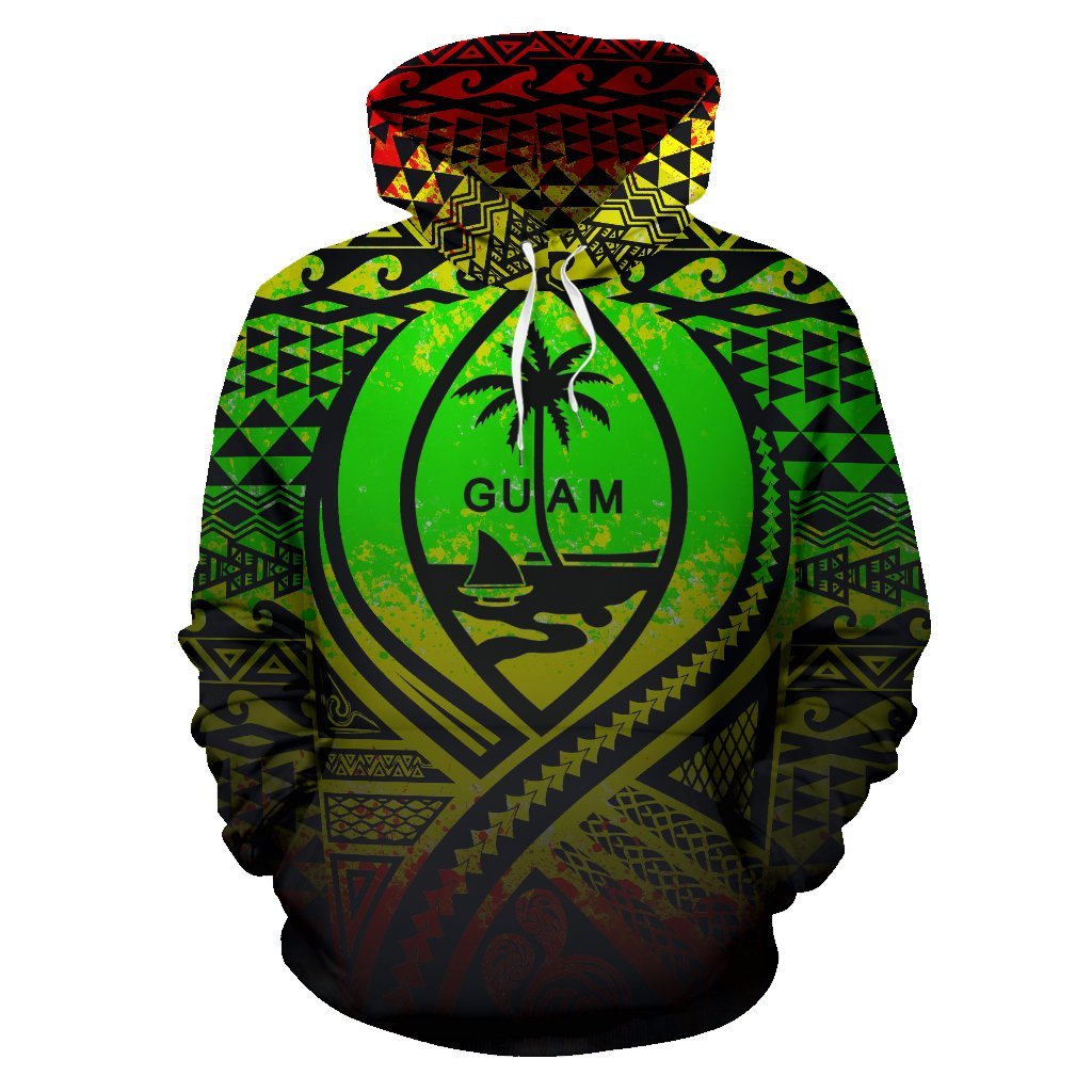 Guam All Over Hoodie Lift up Reggae - Polynesian Pride