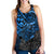 Tahiti Polynesian Women Racerback Tank - Blue Turtle Hibiscus Flowing - Polynesian Pride