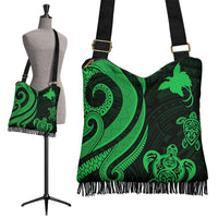 Papua New Guinea Boho Handbag - Green Tentacle Turtle Boho Handbag One Size Green - Polynesian Pride