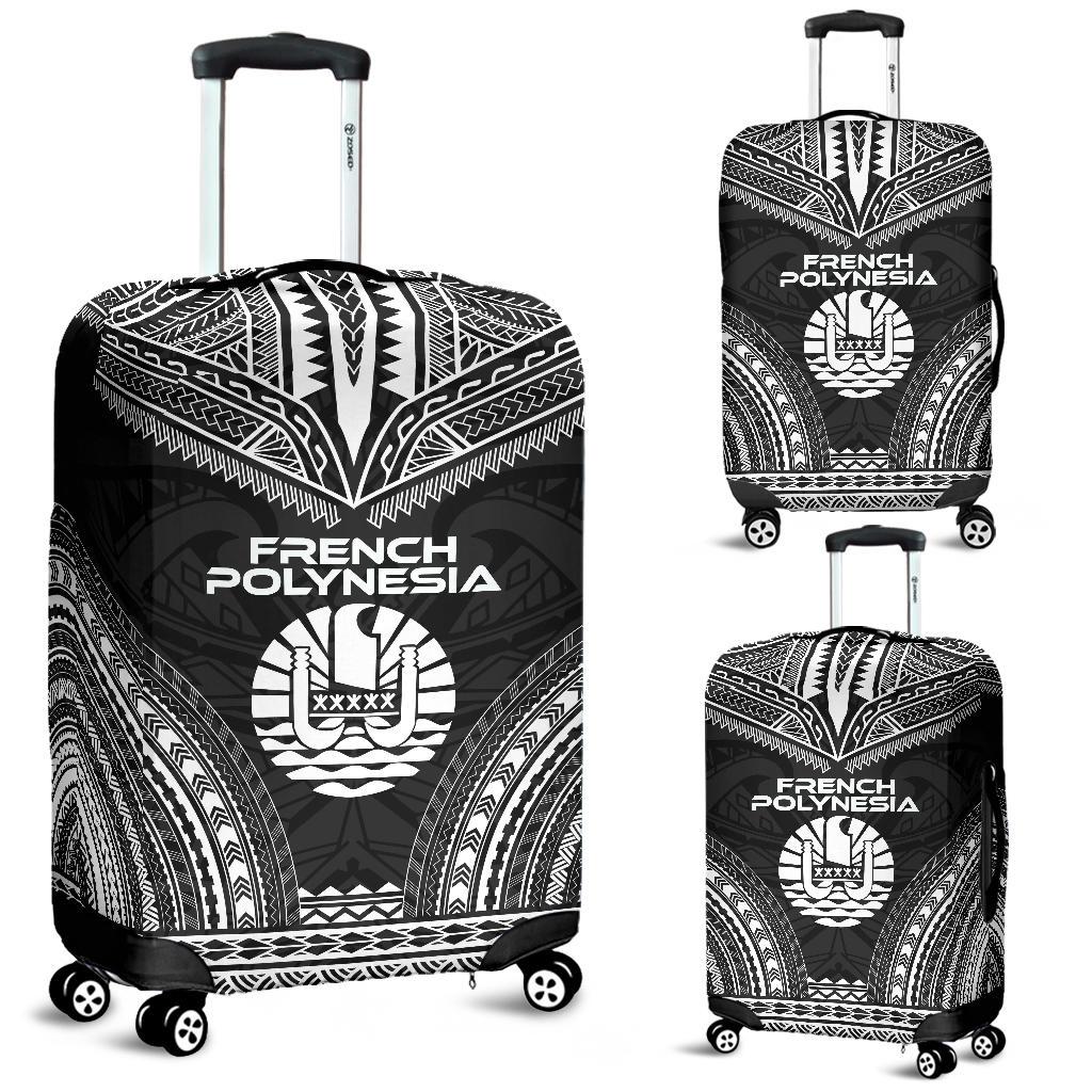 French Polynesia Polynesian Chief Luggage Cover - Black Version Black - Polynesian Pride