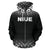 Niue Polynesian Zip up Hoodie Fog Black - Polynesian Pride