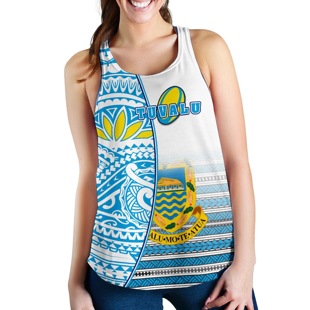 Tuvalu Rugby Women's Racerback Tank Special Blue - Polynesian Pride