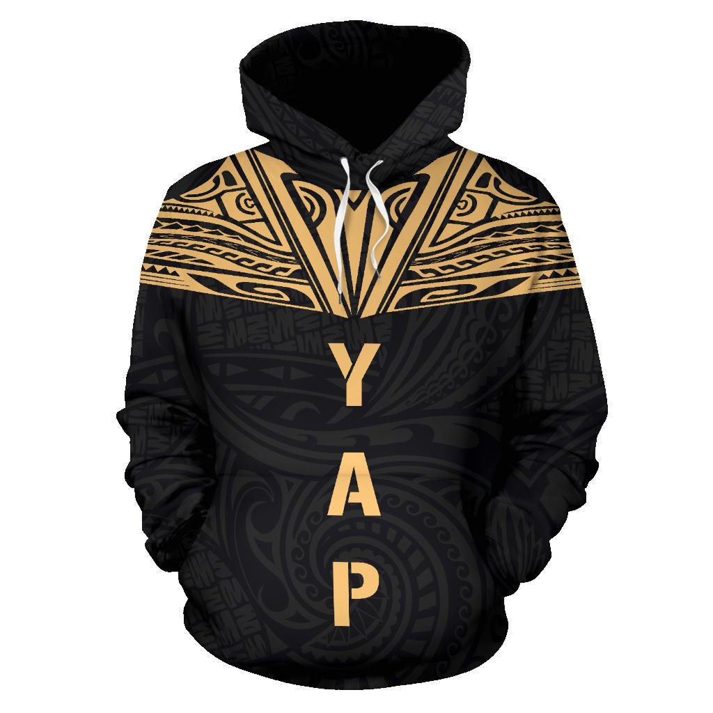 Yap All Over Hoodie Gold Neck Style - Polynesian Pride