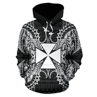 Wallis nd Futuna Polynesian ll Over Hoodie Map Black - Polynesian Pride