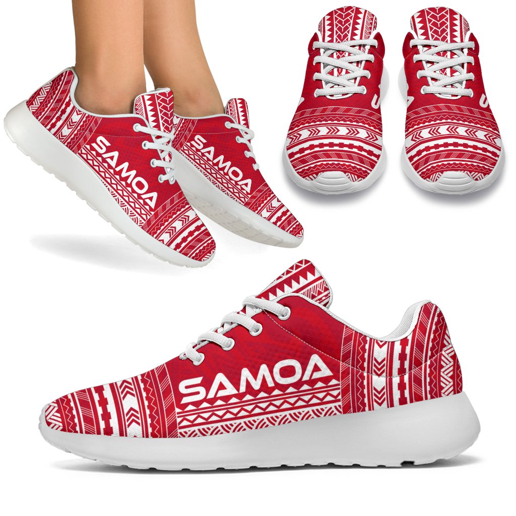 Samoa Sporty Sneakers - Polynesian Chief Flag Version White - Polynesian Pride