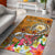 Samoa Custom Personalised Area Rug - Turtle Plumeria (Gold) Gold - Polynesian Pride