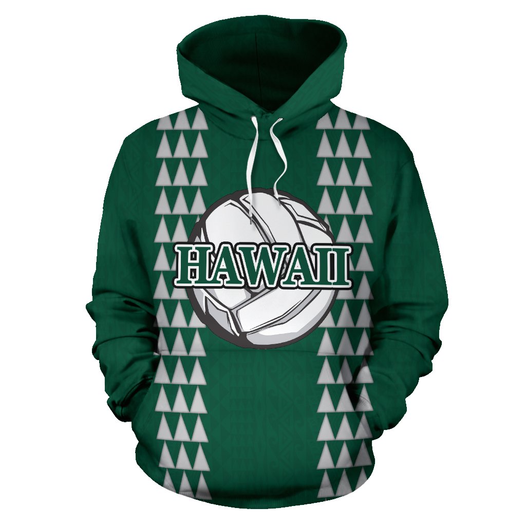 Polynesian Hawaii Hoodie Volleyball Hawaiian Pattern Green - Polynesian Pride